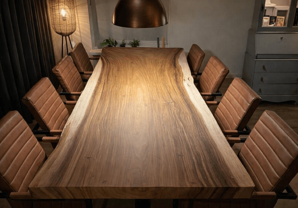 Natuurlijke houten tafel