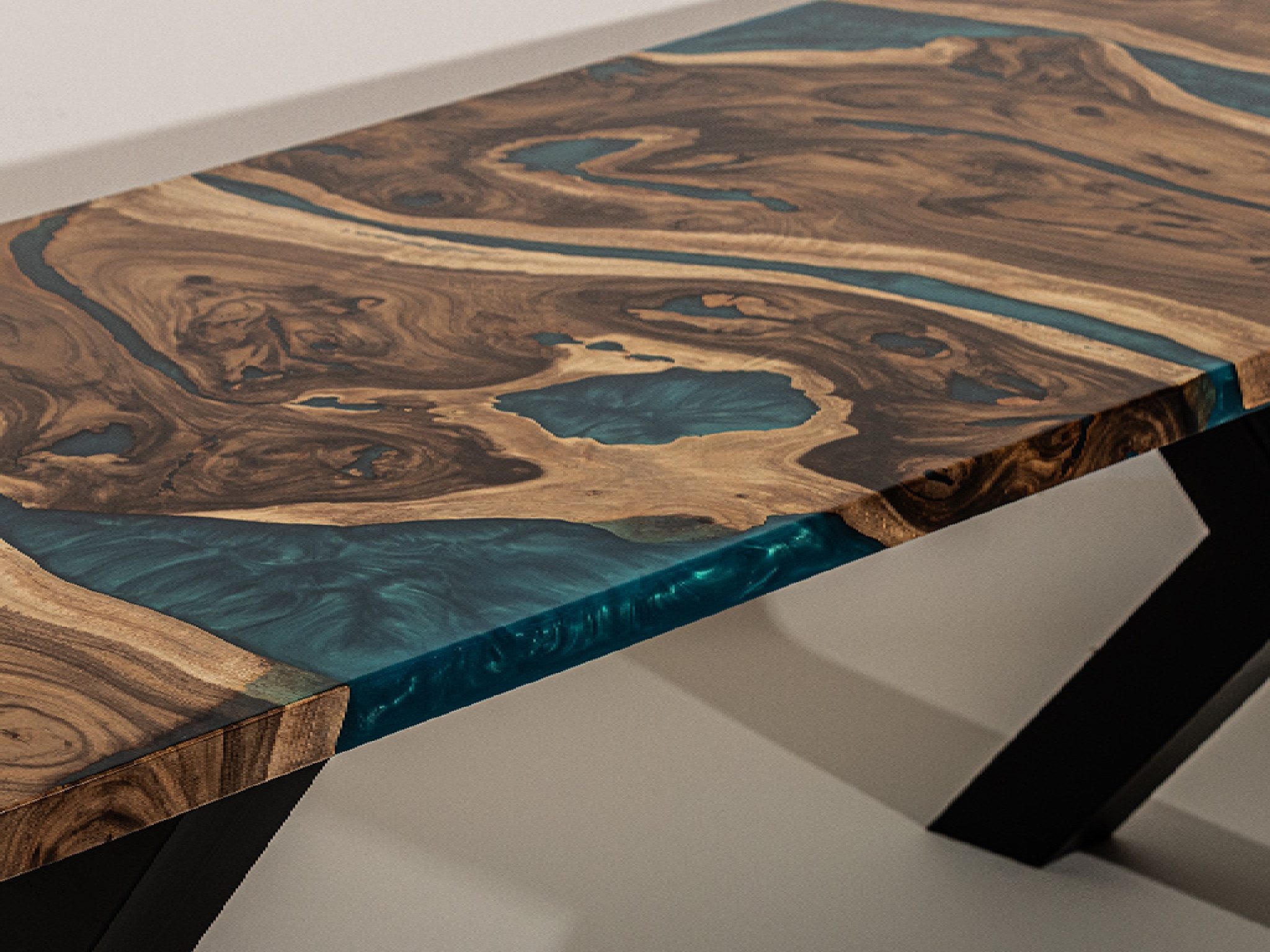 Tafelblad blauwe epoxy